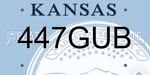 447GUB Kansas License Plate