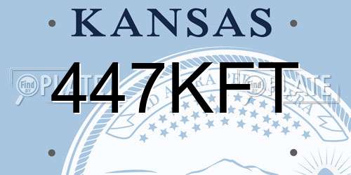 447KFT Kansas License Plate