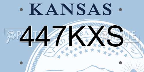 447KXS Kansas License Plate