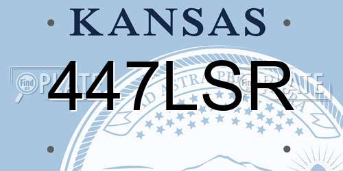 447LSR Kansas License Plate