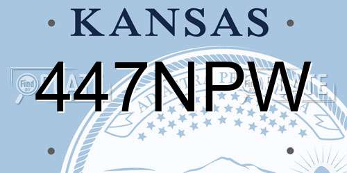 447NPW Kansas License Plate