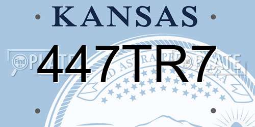 447TR7 Kansas License Plate