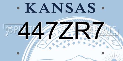 447ZR7 Kansas License Plate