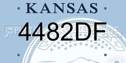 4482DF Kansas License Plate