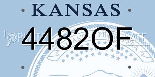 4482OF Kansas License Plate
