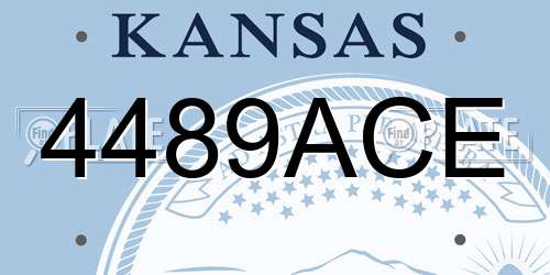 4489ACE Kansas License Plate