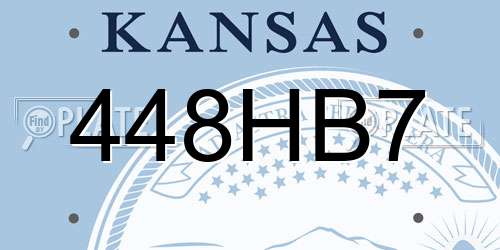 448HB7 Kansas License Plate