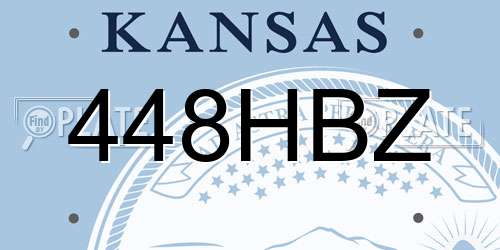 448HBZ Kansas License Plate