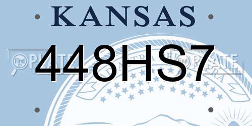 448HS7 Kansas License Plate