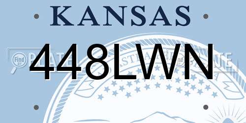 448LWN Kansas License Plate