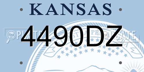 4490DZ Kansas License Plate