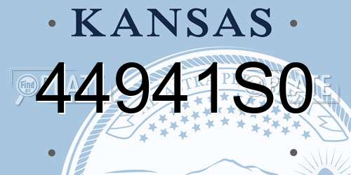 44941S0 Kansas License Plate