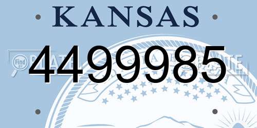 4499985 Kansas License Plate
