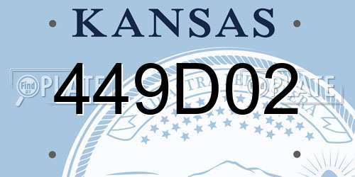 449D02 Kansas License Plate