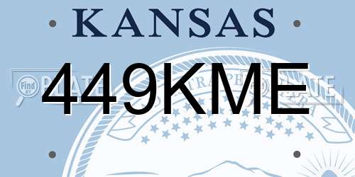 449KME Kansas License Plate