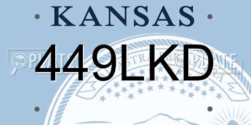449LKD Kansas License Plate
