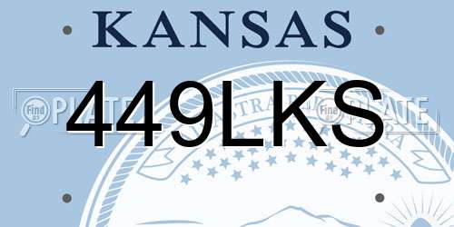 449LKS Kansas License Plate