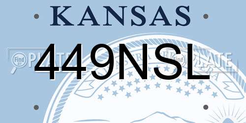 449NSL Kansas License Plate
