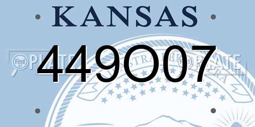 449O07 Kansas License Plate