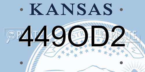 449OD2 Kansas License Plate