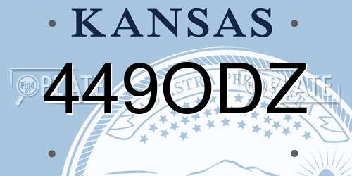 449ODZ Kansas License Plate