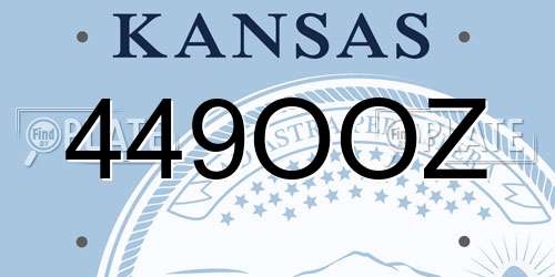 449OOZ Kansas License Plate
