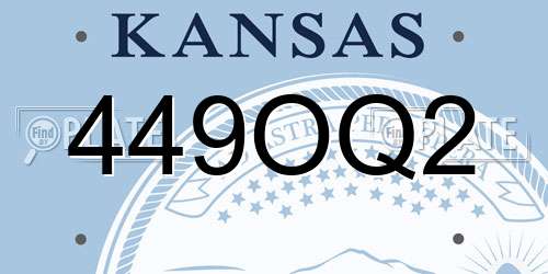 449OQ2 Kansas License Plate