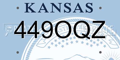 449OQZ Kansas License Plate
