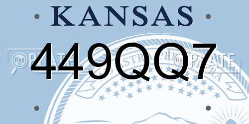 449QQ7 Kansas License Plate