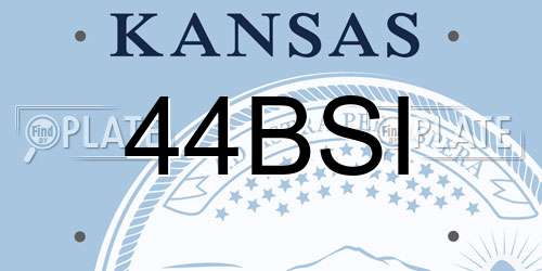 44BSI Kansas License Plate