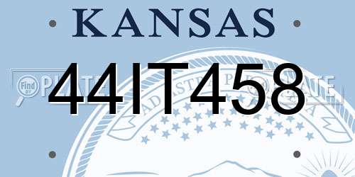 44IT458 Kansas License Plate