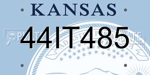 44IT485 Kansas License Plate