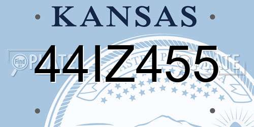 44IZ455 Kansas License Plate