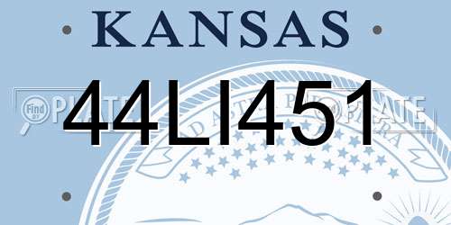 44LI451 Kansas License Plate