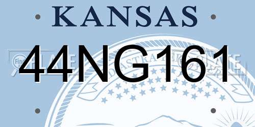 44NG161 Kansas License Plate