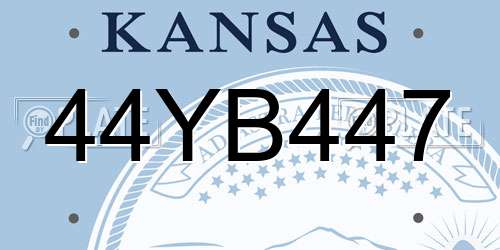 44YB447 Kansas License Plate