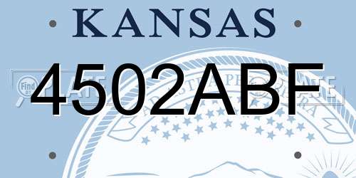 4502ABF Kansas License Plate