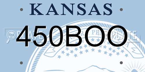 450BOO Kansas License Plate
