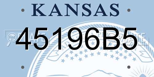 45196B5 Kansas License Plate
