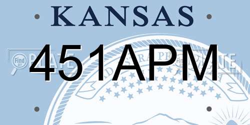 451APM Kansas License Plate