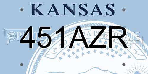 451AZR Kansas License Plate