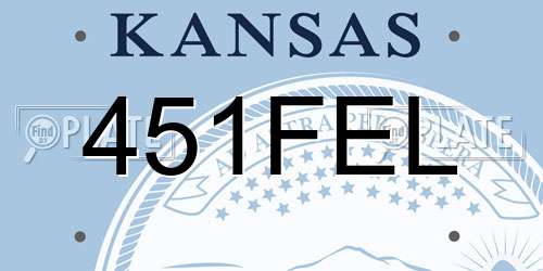 451FEL Kansas License Plate