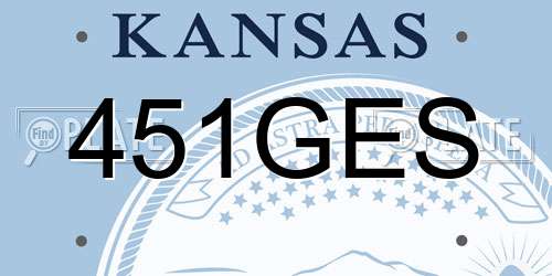 451GES Kansas License Plate