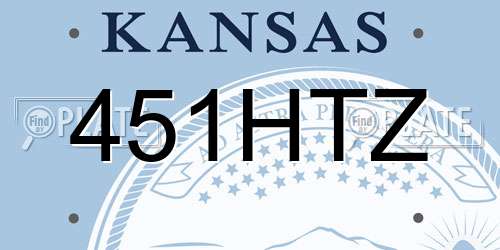 451HTZ Kansas License Plate