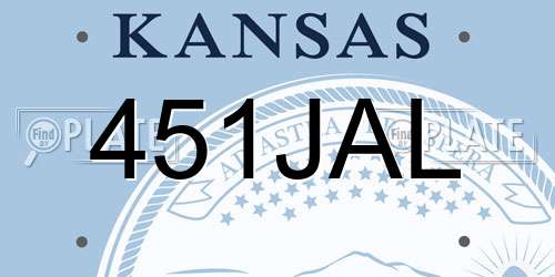 451JAL Kansas License Plate