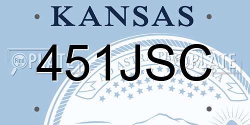 451JSC Kansas License Plate