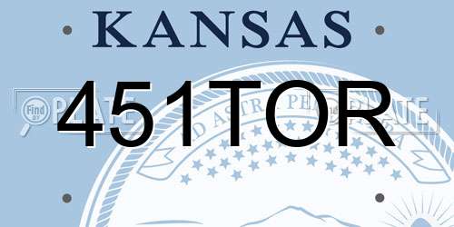 451TOR Kansas License Plate