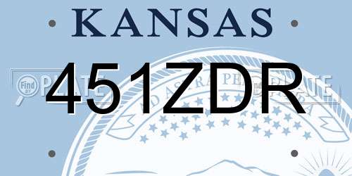 451ZDR Kansas License Plate