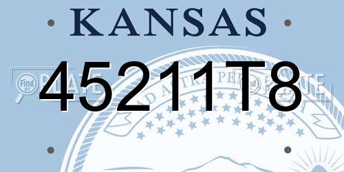 45211T8 Kansas License Plate