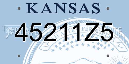 45211Z5 Kansas License Plate
